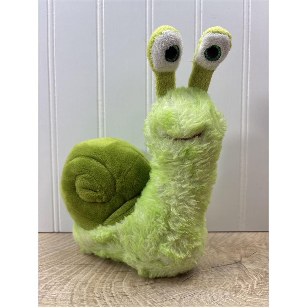 DolliBu Green Snail Plush Soft Slug Stuffed Animal Cute Realistic Toy